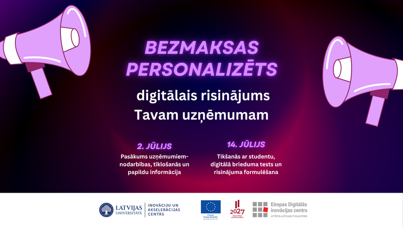 Bezmaksas personalizēts digitālais risinājums Tavam uzņēmumam