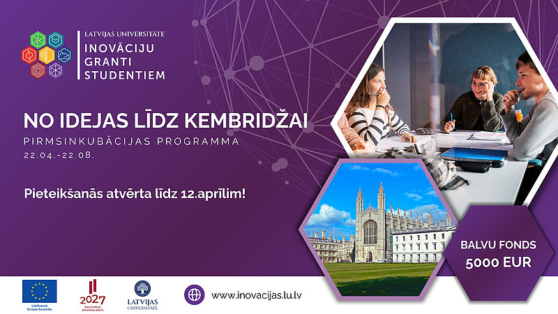 Atvērta pieteikšanās programmai “No idejas līdz Kembridžai”